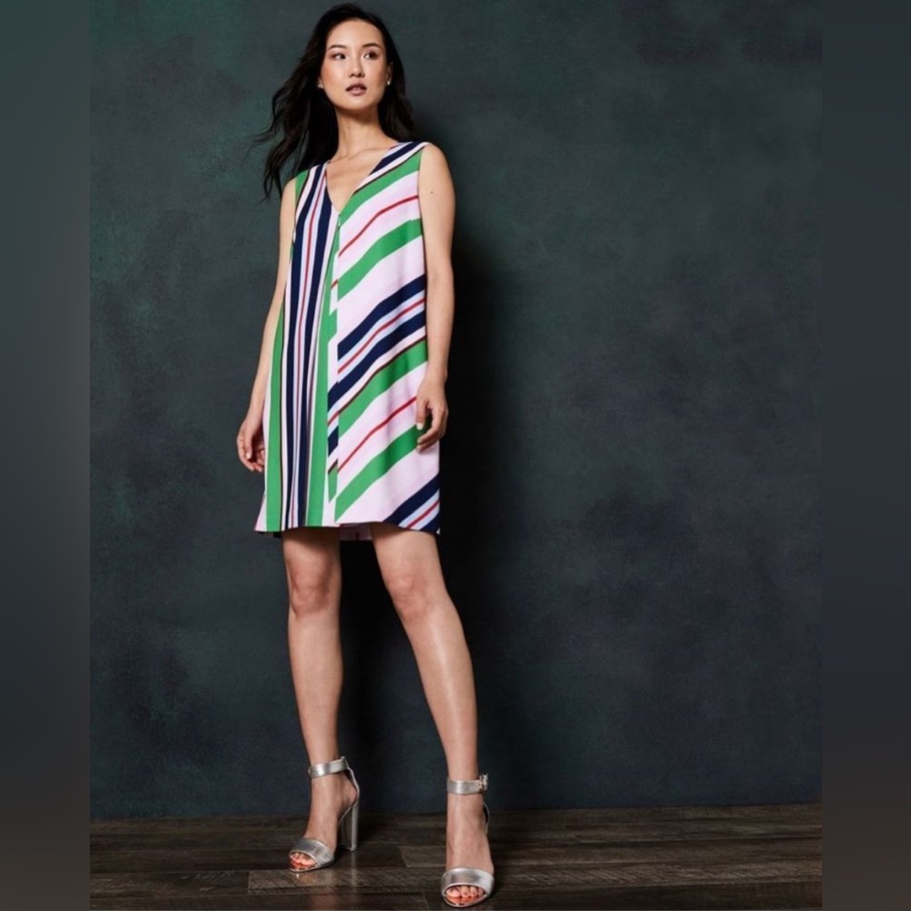 NWT Ted Baker London Bay of Honor Cut Out Mini Stripped Tunic Dress Size 3 US 8